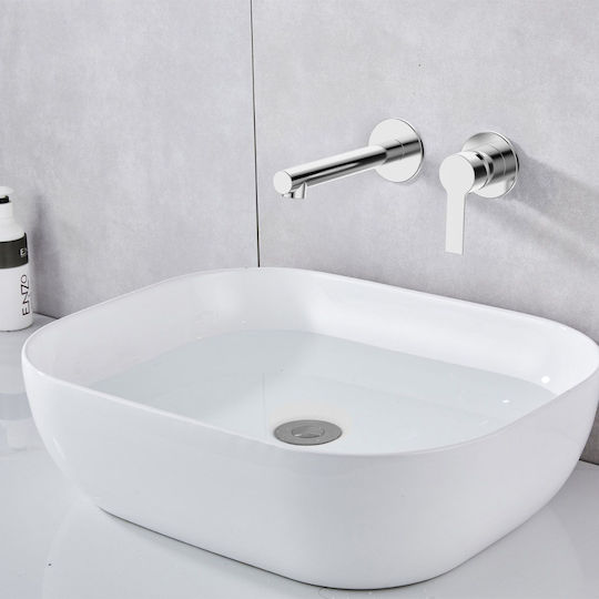 Karag Tati Built-in Faucet Mixer for for Bathroom Sink 1 Exit Silver