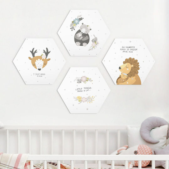 Caravelshop Детска Четирикратен Стена от Пластмаса 35x30бр