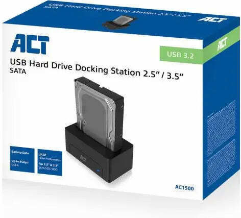 Act Ac1500 Docking Station Σκληρών Δίσκων SATA 2.5" / 3.5" με σύνδεση USB 3.2