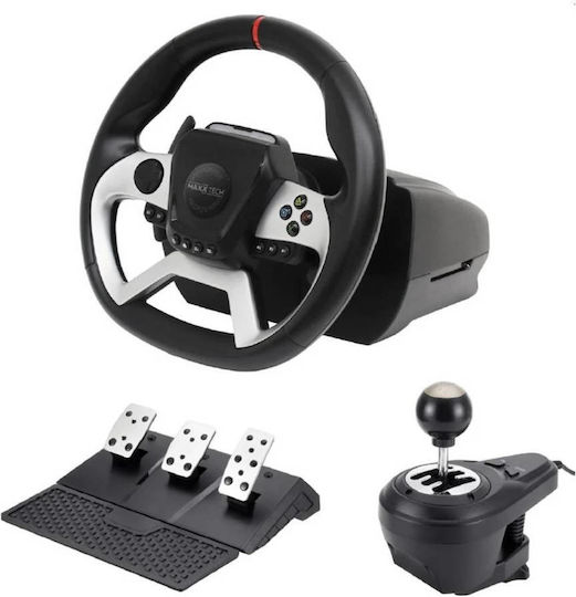 Volante Gamer PCYES W270 com Force Feedback, Pedais e Câmbio para PC, Xbox e PlayStation