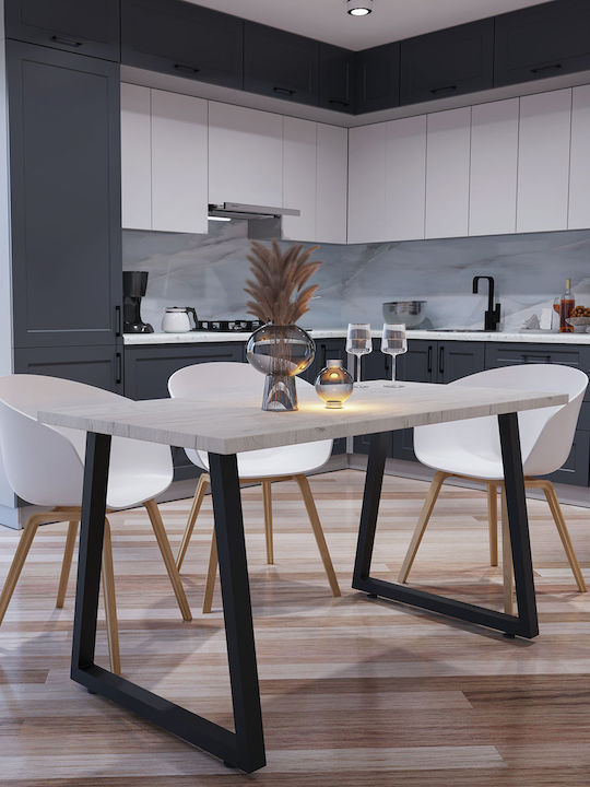Atlanta Table Dining Room Wooden with Metal Fra...