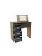 Bodenstehende Schminktisch Schlafzimmer Tab Holz Gold Eiche-Grafit mit Spiegel 90x42x82cm