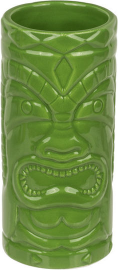 Out of the Blue Tiki Glass Cocktail Drinking Ceramic in Green Color
