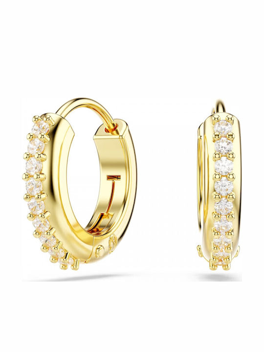 Swarovski Matrix Earrings Hoops Gold Plated with Stones
