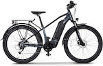 Oxford Home Men's Gray Electric City Bike with Gears and Disc Brakes