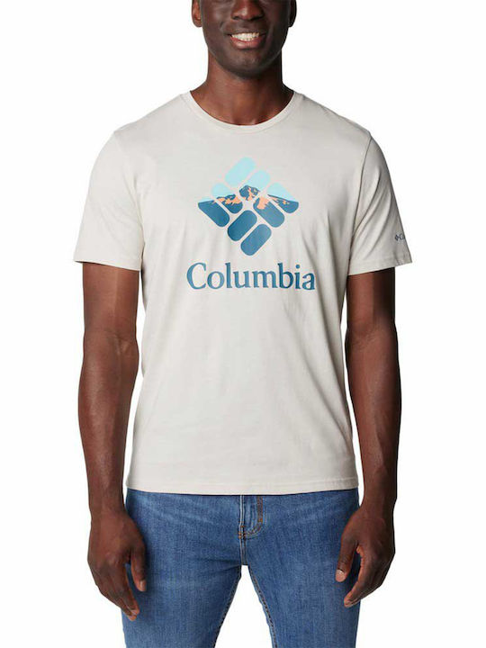 Columbia Rapid Ridge T-shirt Bărbătesc cu Mânecă Scurtă Piatră