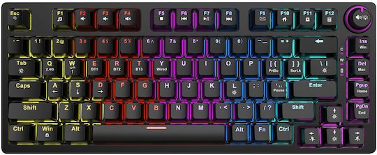 Savio Phenix RED Wireless Gaming Mechanical Keyboard 75% with Gateron Red Pro switches and RGB lighting (English US)