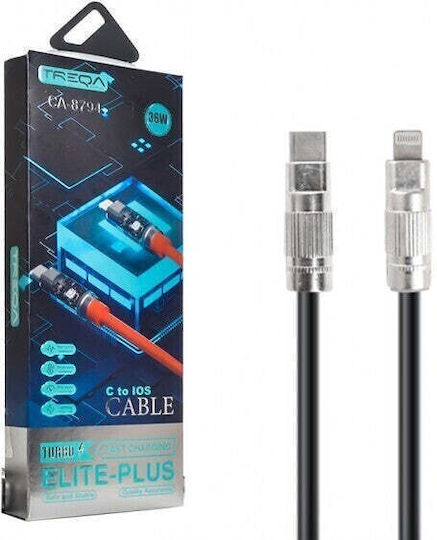 Редовна USB-A към Lightning кабел 36W Черен 1м
