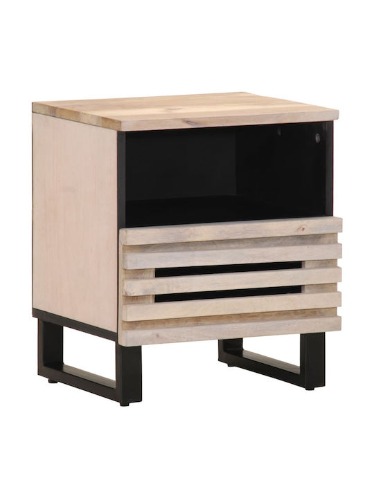 Комод Дървен с Метални Крака μανγκο 40x33x46см