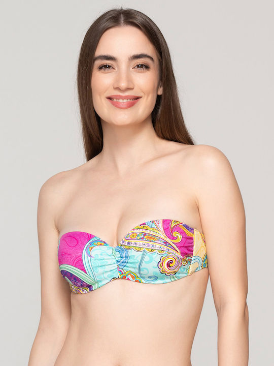 Bikini Top Madison fără bretele brodat pentru femei Luna Splendida 60538