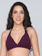 Top bikini triunghiular Blue Sense, ușor căptușit, culoarea vânătă, pentru femei, Luna Splendida 51705