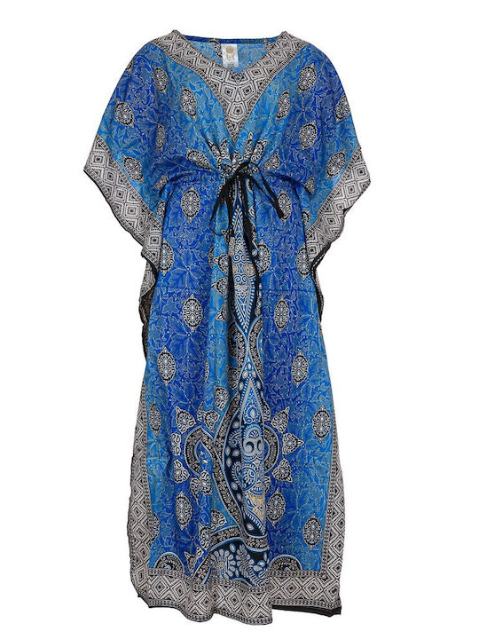 FantazyStores Damen Maxi Kaftan Strand Blue