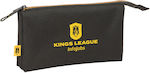 Kings League Fabric Black Pencil Case with 2 Compartments