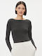 Damen Bluse Langärmelig Gray