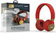 Moxom Wireless / Wired On Ear Headphones with 10 hours of Operation Red
