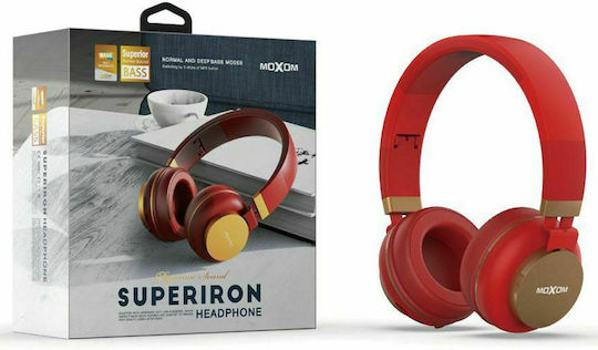 Moxom Wireless / Wired On Ear Headphones with 10 hours of Operation Red