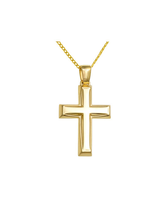 Papoulidis Jewellery Men's Gold Cross 14K Double Sided