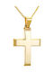 Papoulidis Jewellery Ανδρικός Χρυσός Σταυρός 14Κ Διπλής Όψης χωρίς Αλυσίδα