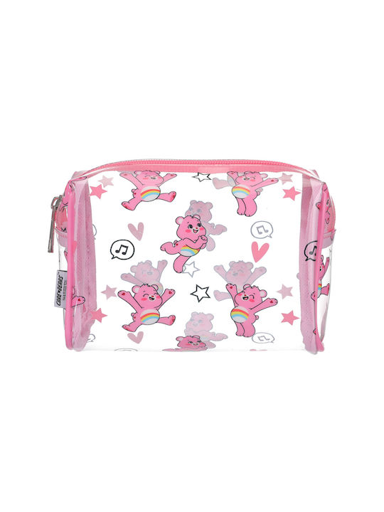 Transparent Toiletry Bag with Love Bears Pink