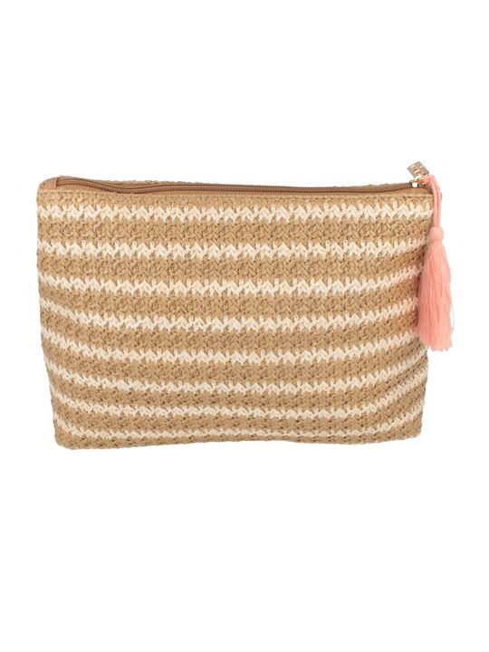 Parsa Brown Woven Toiletry Bag