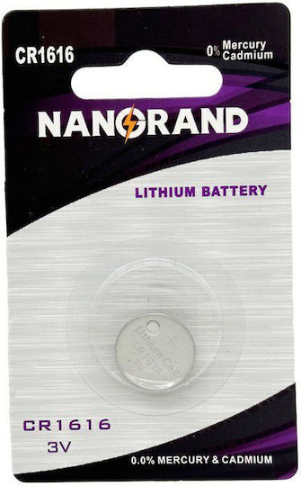 Nanorand Μπαταρία Λιθίου Ρολογιών CR1616 3V 1τμχ