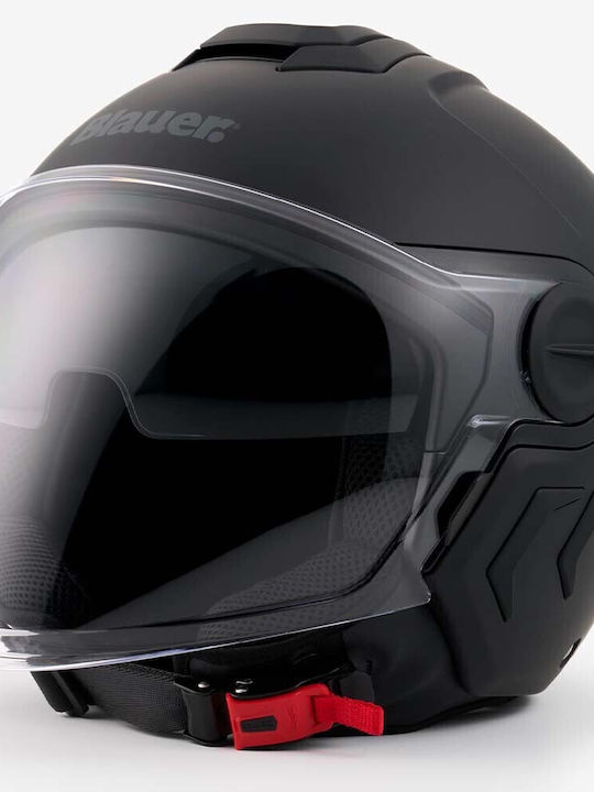 Blauer H.T. DJ-01 Jet mit Sun Visor ECE 22.06 H07 Black Matt