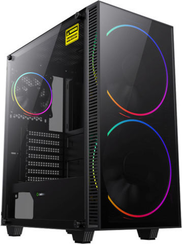 GameMax Black Hole Gaming Midi Tower Κουτί Υπολογιστή με Πλαϊνό Παράθυρο και RGB Φωτισμό Μαύρο
