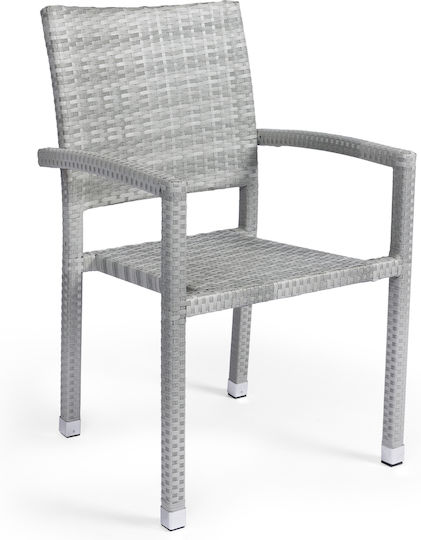 Scaun De Exterior Rattan Lina-new Gri 57x58x93 Cm