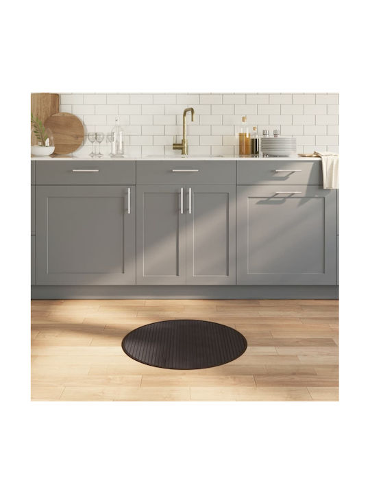 vidaXL Αντιολισθητικό Χαλί Στρογγυλό Καφέ Φ60cm