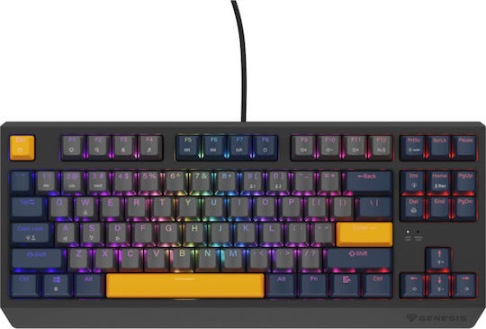 Genesis Thor 230 TKL Gaming Mechanical Keyboard Tenkeyless with Outemu Panda switches and RGB lighting (English US) Naval Blue Negative
