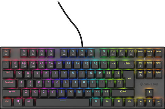 Genesis Thor 303 TKL Gaming Mechanical Keyboard Tenkeyless with Outemu Brown switches and RGB lighting (English US)