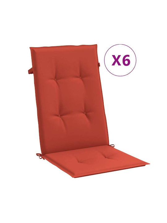 vidaXL Gartenstuhlkissen Mit Rückenlehne Rote 6...
