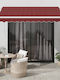 vidaXL Terrace Wall Tent with LED Light Burgundy 3x2.5cm