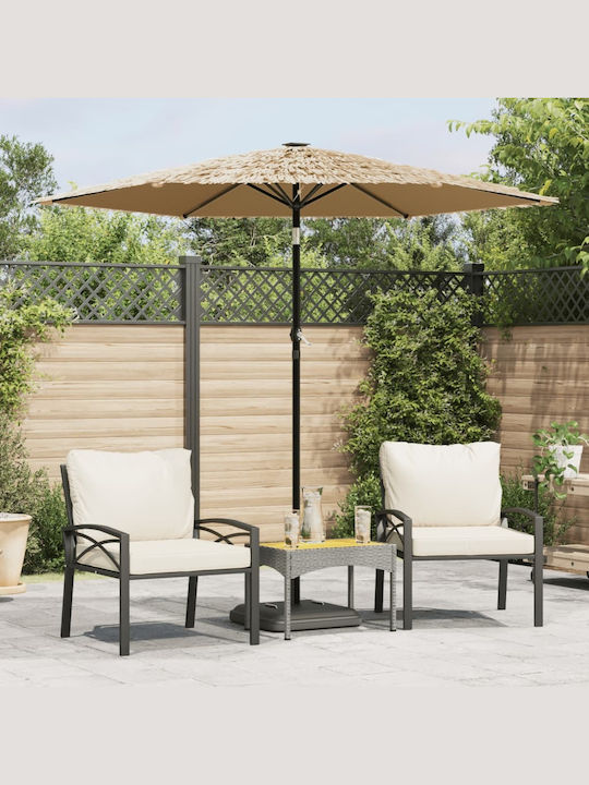 Round Metal Brown Parasol Φ2.13xH2.13m