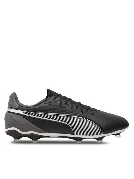 Puma King Match FG/AG Χαμηλά Ποδοσφαιρικά Παπούτσια με Τάπες Μαύρα