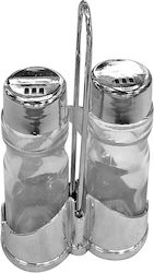 24home.gr Salt and Pepper Set Glass with Stand 2pcs