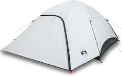 Vidaxl Cort de camping pentru familie, 6 persoane, impermeabil, material alb opac, alb