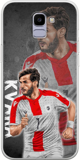 Euro 2024 Khvicha Kvaratskhelia Samsung Galaxy J6 2018 Flexibles TPU Transparentes Silikon