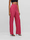 Hugo Boss Women's High-waisted Fabric Trousers in Regular Fit Dark Pink