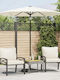 Round Metal White Garden & Terrace Parasol 2.13m