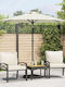 Umbrella Floor Round Metal White with Base & LED Lighting D2.12m