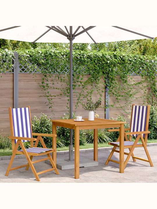 Scaun de exterior Lemn Albastru 2buc 48x40x109cm