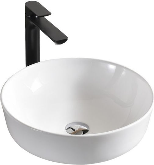 Inter Ceramic Επικαθήμενος Νιπτήρας Πορσελάνης 41.5x41.5x13.5cm Λευκός