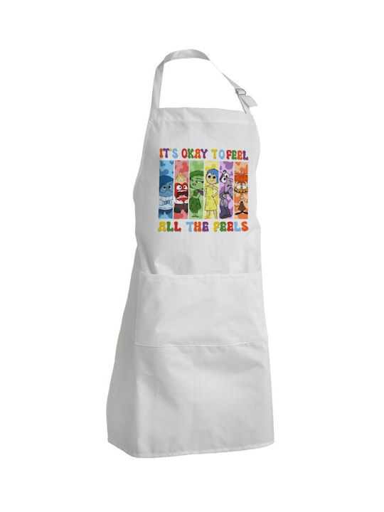 Koupakoupa Inside Out It's Okay To Feel All The Feels Waterproof Apron White 40x22cm
