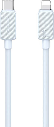 Usams Series Редовна USB-C към Lightning кабел 30W Бял 3м (SJ702USB02)