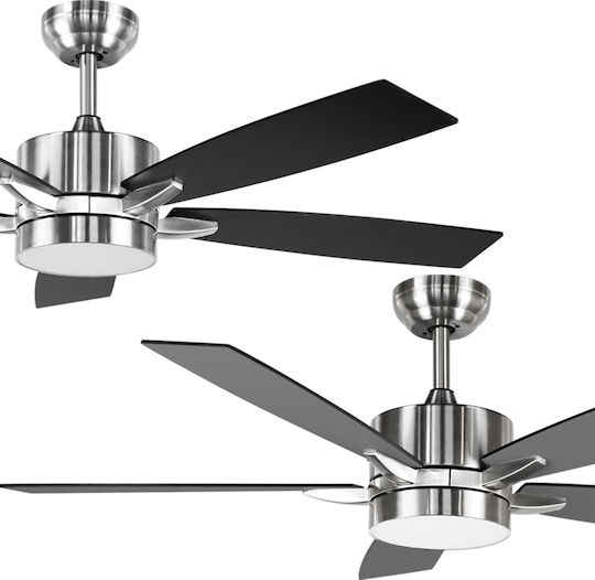 Telco S52-D329 Ανεμιστήρας Οροφής 132cm με Φως Γκρι-Μαύρο