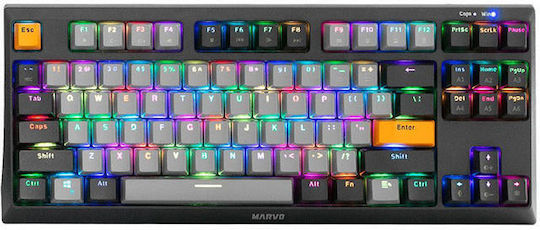 Marvo KG980 Гейминг Механична Клавиатура Без ключове с RGB подсветка (Английски US) Сив