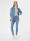 Hoch tailliert Damenjeans in Superenger Passform Blue