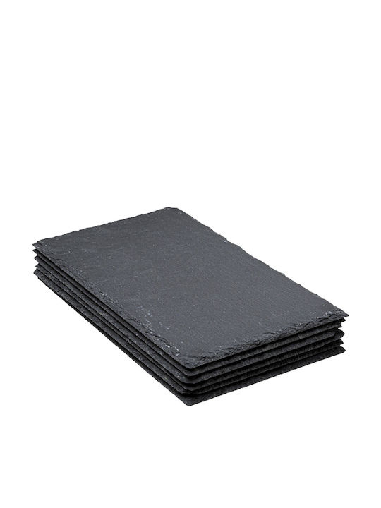 Secret de Gourmet Farfurie joasă Rectangular Negru 18x30cm 6buc