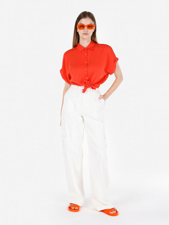 Damen Stoff Hose White